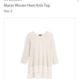 Papermoon Macin Woven Hem Knit Top